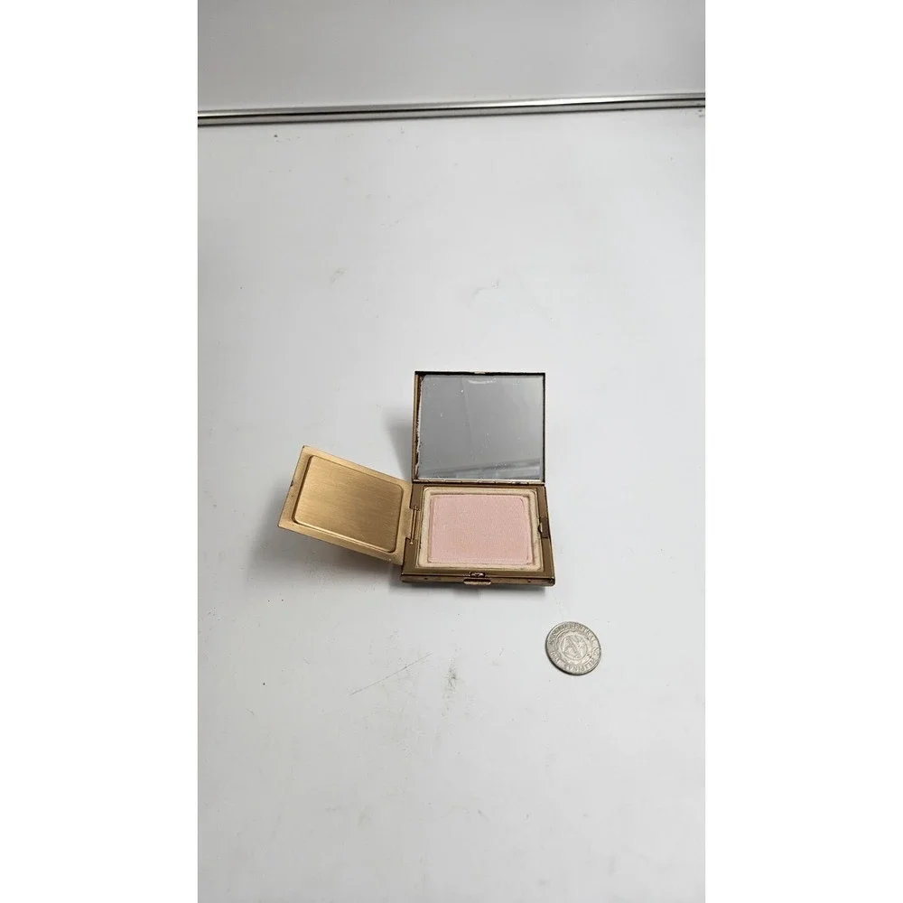 Marhill Lucite Mirrored Powder Compact Faux Mother Of Pearl 1940's Vintage #A4
